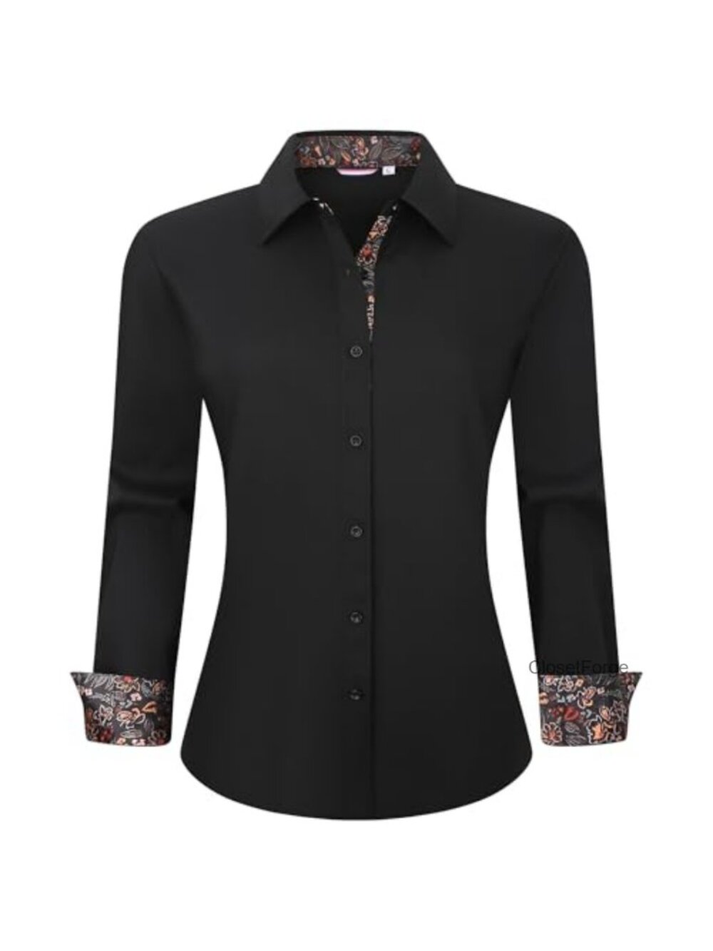 Women's Cotton Blend Long Sleeve Button Down Shirt